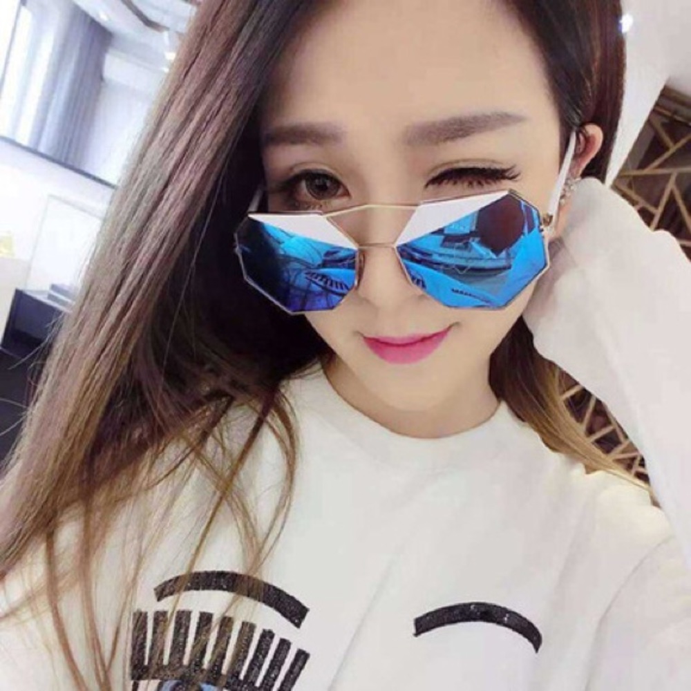 Polygon Fashion Mirrored Sunglasses